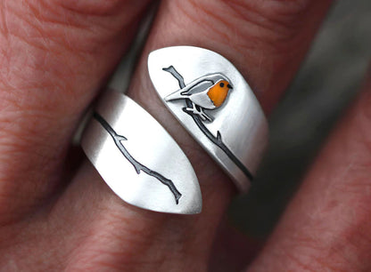 Rotkehlchen Spiralring